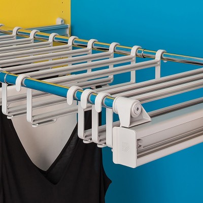 Παντελονοθήκη Αλουμινίου Συρόμενη 75-115cm με 12 Πλαστικές Κρεμάστρες για 24 Παντελόνια AMBOS 402/A