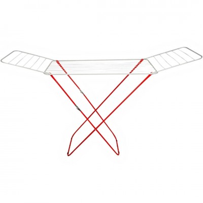 Πτυσσόμενη Απλώστρα Δαπέδου από Μέταλλο με Μήκος Απλώματος 18m σε Κόκκινο - Άσπρο Chios Hellas 38016