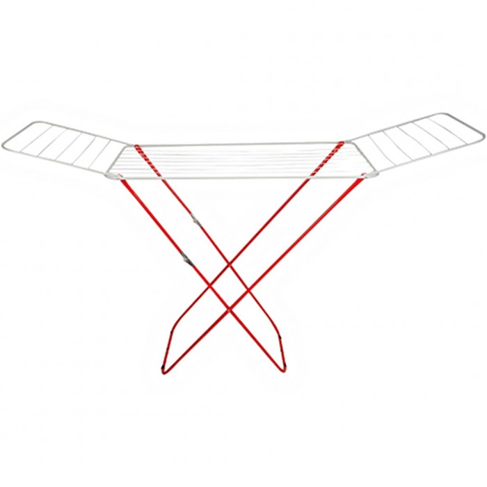 Πτυσσόμενη Απλώστρα Δαπέδου από Μέταλλο με Μήκος Απλώματος 18m σε Κόκκινο - Άσπρο Chios Hellas 38016