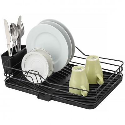 Πιατοθήκη Mεταλλική Mαύρη με Πλαστικό Μαύρο Δίσκο Black Line 43,5 x 29 cm chios hellas 32726 