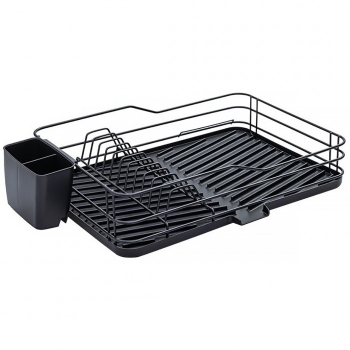 Πιατοθήκη Mεταλλική Mαύρη με Πλαστικό Μαύρο Δίσκο Black Line 43,5 x 29 cm chios hellas 32726