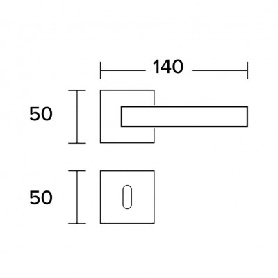 Πόμολα πόρτας (Ζεύγος) Conset Χειρολαβή με Ροζέτα c2065-S05 Ματ Νίκελ