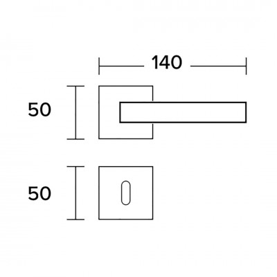 Πόμολα πόρτας (Ζεύγος) Conset Χειρολαβή με Ροζέτα c2335-S02 Ματ Ορείχαλκος