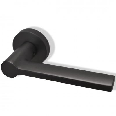 Πόμολο πόρτας (1τεμάχιο Μονό) CMD χειρολαβή με ροζέτα 8002 Γραφίτης