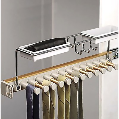 Γραβατοθήκη Συρόμενη Tηλεσκοπική από Αλουμίνιο 15x18x48,5cm silver – nickel 40150171