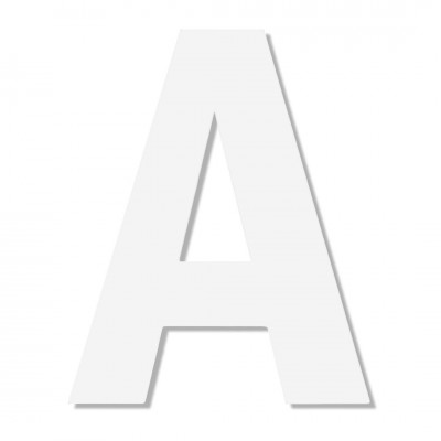 Γράμμα ''Α'' Λευκό Αυτοκόλλητο 75mm. απο Πλαστικό Darvin One Two Three Done