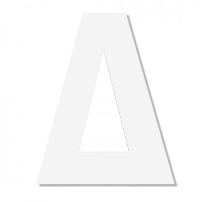 Γράμμα ''Δ'' Λευκό Αυτοκόλλητο 75mm. απο Πλαστικό Darvin One Two Three Done