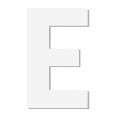 Γράμμα ''Ε'' Λευκό Αυτοκόλλητο 75mm. απο Πλαστικό Darvin One Two Three Done