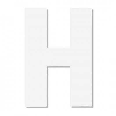 Γράμμα ''Η'' Λευκό Αυτοκόλλητο 75mm. απο Πλαστικό Darvin One Two Three Done