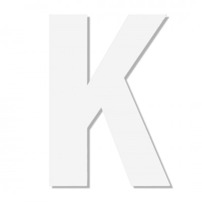 Γράμμα ''Κ'' Λευκό Αυτοκόλλητο 75mm. απο Πλαστικό Darvin One Two Three Done