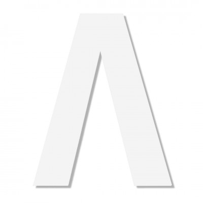 Γράμμα ''Λ'' Λευκό Αυτοκόλλητο 75mm. απο Πλαστικό Darvin One Two Three Done