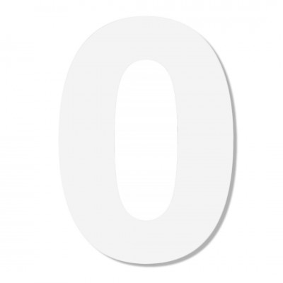 Γράμμα ''Ο'' Λευκό Αυτοκόλλητο 75mm. απο Πλαστικό Darvin One Two Three Done