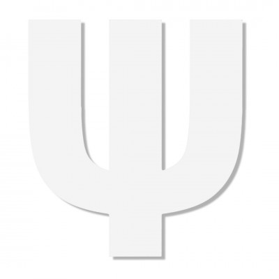 Γράμμα ''Ψ'' Λευκό Αυτοκόλλητο 75mm. απο Πλαστικό Darvin One Two Three Done