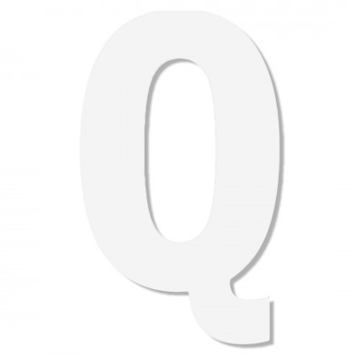 Γράμμα ''Q'' Λευκό Αυτοκόλλητο 75mm. απο Πλαστικό Darvin One Two Three Done