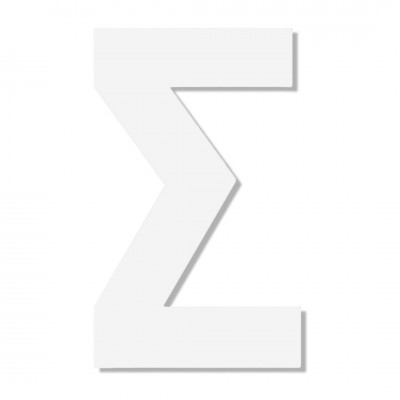 Γράμμα ''Σ'' Λευκό Αυτοκόλλητο 75mm. απο Πλαστικό Darvin One Two Three Done