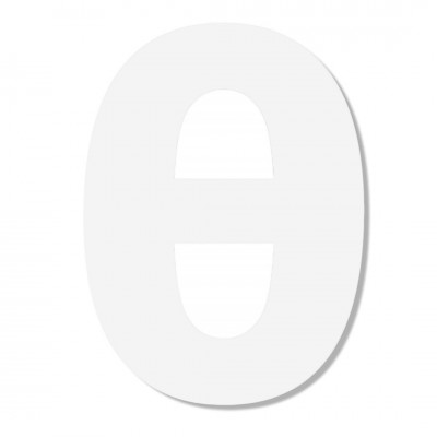 Γράμμα ''Θ'' Λευκό Αυτοκόλλητο 75mm. απο Πλαστικό Darvin One Two Three Done