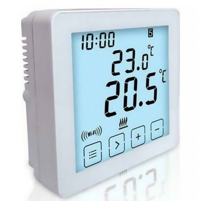Θερμοστάτης Χώρου Αφής Wi-Fi (Wi Fi) Διακόπτης Χρονοθερμοστάτης Ηλεκτρονικός Ψηφιακός Εβδομαδιαίος Επίτοιχος με Οθόνη led Χρώματος Λευκό LINEME 11-00125-1