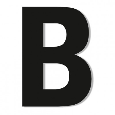 Γράμμα ''B'' Μαύρο Αυτοκόλλητο 75mm. απο Πλαστικό Darvin One Two Three Done