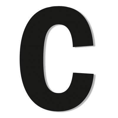 Γράμμα ''C'' Μαύρο Αυτοκόλλητο 75mm. απο Πλαστικό Darvin One Two Three Done