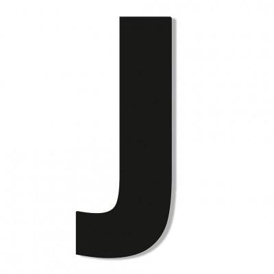 Γράμμα ''J'' Μαύρο Αυτοκόλλητο 75mm. απο Πλαστικό Darvin One Two Three Done