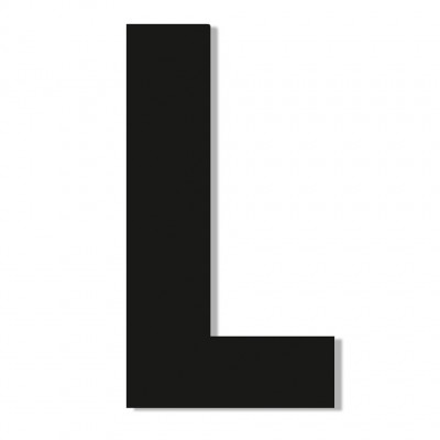 Γράμμα ''L'' Μαύρο Αυτοκόλλητο 75mm. απο Πλαστικό Darvin One Two Three Done
