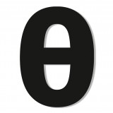 Γράμμα ''Θ'' Μαύρο Αυτοκόλλητο 75mm. απο Πλαστικό Darvin One Two Three Done