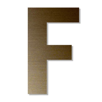 Γράμμα ''F'' Μπρονζέ Αυτοκόλλητο 75mm. απο Πλαστικό Darvin One Two Three Done