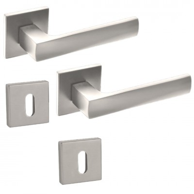 Πόμολα πόρτας (Ζεύγος) Conset Χειρολαβή με Ροζέτα c2335-S05 Ματ Νίκελ
