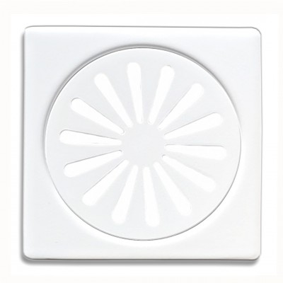 Σχάρα Δαπέδου Μπάνιου Τετράγωνη Σταθερή Λευκή 12x12 Interflex 147703