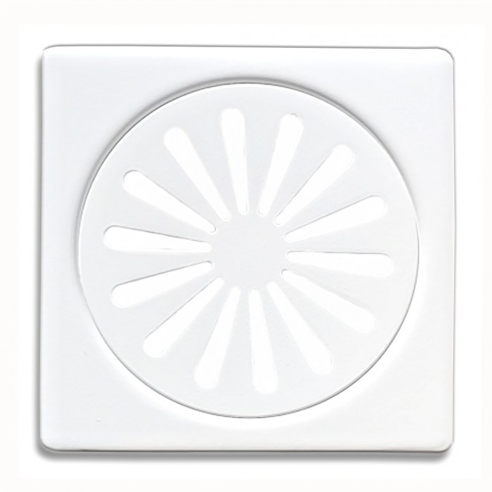 Σχάρα Δαπέδου Μπάνιου Τετράγωνη Σταθερή Λευκή 12x12 Interflex 147703