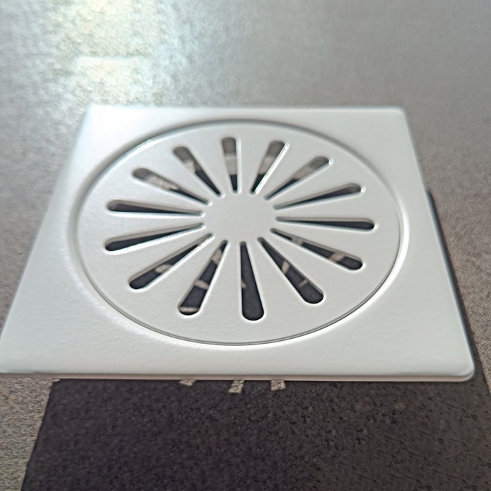 Σχάρα Δαπέδου Μπάνιου Τετράγωνη Σταθερή Λευκή 12x12 Interflex 147703