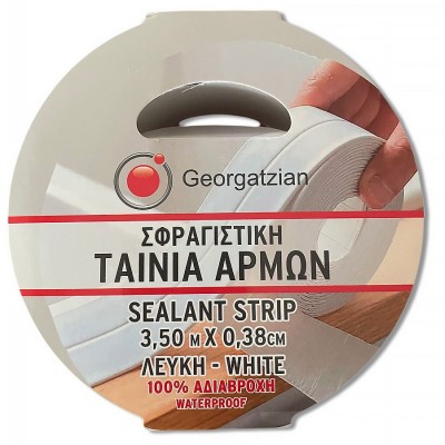 Ταινία Σφραγιστική Αρμών Λευκή 100% Αδιάβροχη και Αντιμουχλική  Sealantstrip 38mm x 3.50m Georgatzian by Frans Interior Design 40.049