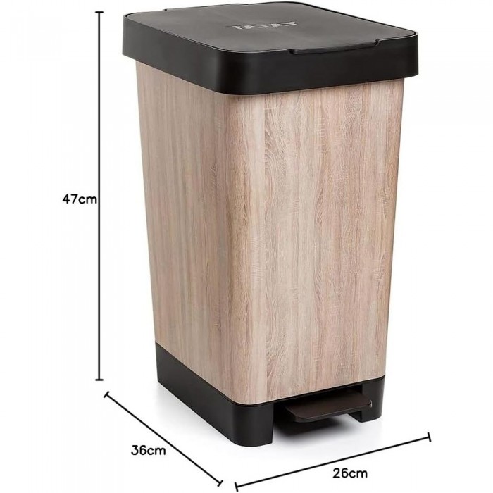 Χαρτοδοχείο 25lt Tatay Smart 06647 SMART D.WOOD 36 × 26 × 47 cm