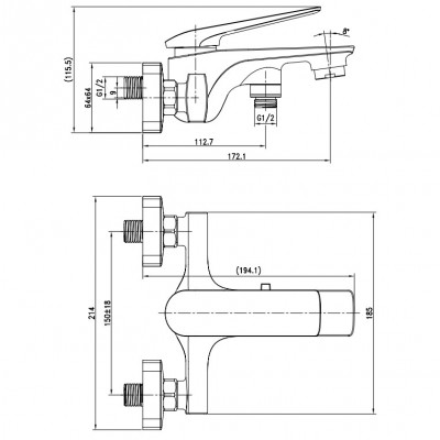 Μπαταρία λουτρού με Τηλέφωνο Βάση και Σπιράλ 61003 TREND 61003