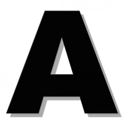 Γράμμα Κατοικιών Αυτοκόλλητο ''Α'' 80 x 64 mm., Μαύρο Ματ απο Πλαστικό Darvin 