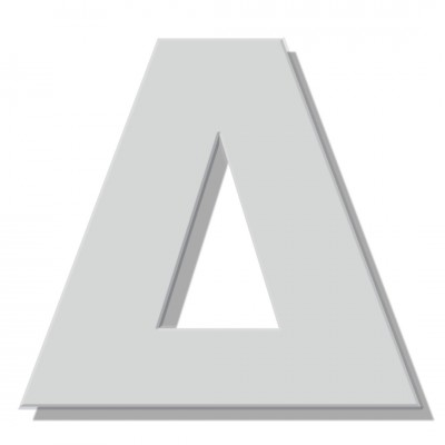 Γράμμα Κατοικιών Αυτοκόλλητο ''Δ'' 80 x 64 mm., Λευκό Ματ απο Πλαστικό Darvin 