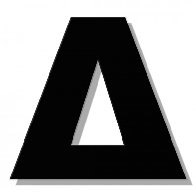 Γράμμα Κατοικιών Αυτοκόλλητο ''Δ'' 80 x 64 mm., Μαύρο Ματ απο Πλαστικό Darvin 