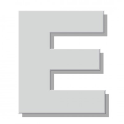 Γράμμα Κατοικιών Αυτοκόλλητο ''Ε'' 80 x 64 mm., Λευκό Ματ απο Πλαστικό Darvin 