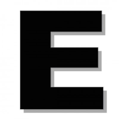 Γράμμα Κατοικιών Αυτοκόλλητο ''Ε'' 80 x 64 mm., Μαύρο Ματ απο Πλαστικό Darvin 