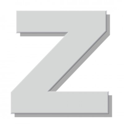 Γράμμα Κατοικιών Αυτοκόλλητο ''Ζ'' 80 x 64 mm., Λευκό Ματ απο Πλαστικό Darvin 