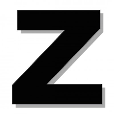 Γράμμα Κατοικιών Αυτοκόλλητο ''Ζ'' 80 x 64 mm., Μαύρο Ματ απο Πλαστικό Darvin 