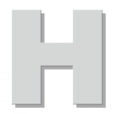 Γράμμα Κατοικιών Αυτοκόλλητο ''Η'' 80 x 64 mm., Λευκό Ματ απο Πλαστικό Darvin 