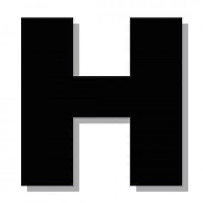 Γράμμα Κατοικιών Αυτοκόλλητο ''Η'' 80 x 64 mm., Μαύρο Ματ απο Πλαστικό Darvin 