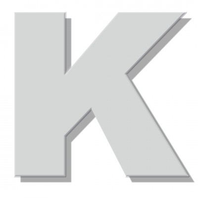 Γράμμα Κατοικιών Αυτοκόλλητο ''Κ'' 80 x 64 mm., Λευκό Ματ απο Πλαστικό Darvin 