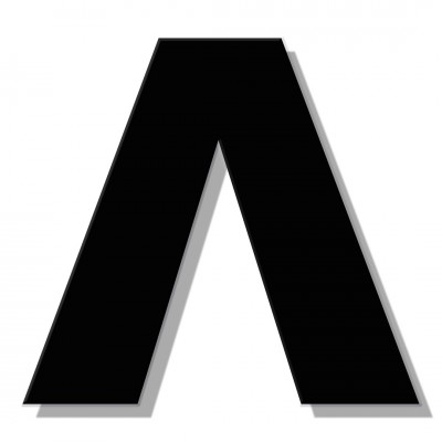 Γράμμα Κατοικιών Αυτοκόλλητο ''Λ'' 80 x 64 mm., Μαύρο Ματ απο Πλαστικό Darvin 