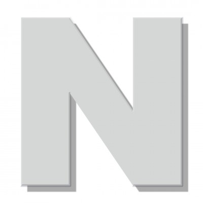 Γράμμα Κατοικιών Αυτοκόλλητο ''Ν'' 80 x 64 mm., Λευκό Ματ απο Πλαστικό Darvin 