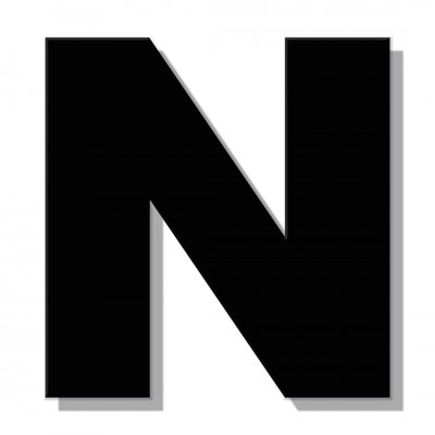 Γράμμα Κατοικιών Αυτοκόλλητο ''Ν'' 80 x 64 mm., Μαύρο Ματ απο Πλαστικό Darvin 