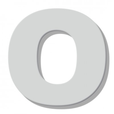 Γράμμα Κατοικιών Αυτοκόλλητο ''Ο'' 80 x 64 mm., Λευκό Ματ απο Πλαστικό Darvin 