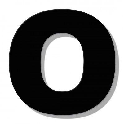 Γράμμα Κατοικιών Αυτοκόλλητο ''Ο'' 80 x 64 mm., Μαύρο Ματ απο Πλαστικό Darvin 