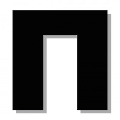 Γράμμα Κατοικιών Αυτοκόλλητο ''Π'' 80 x 64 mm., Μαύρο Ματ απο Πλαστικό Darvin 